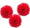 Red Tissue Paper Pom Poms, 12in Paper Flower Balls Hanging Party Decorations, Pack of 12